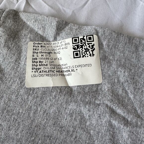 LSU Youth XL Heather Gray T-Shirt Athletic Unisex - Picture 4 of 8